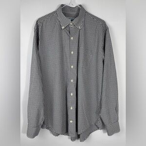 Peter Millar Brown, Blue & White Checkered Plaid Button Up Shirt Men’s XL